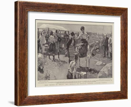 The Crisis in Crete, the Market on Neutral Ground Outside Candia-Frank Craig-Framed Giclee Print