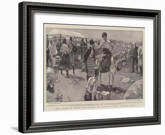 The Crisis in Crete, the Market on Neutral Ground Outside Candia-Frank Craig-Framed Giclee Print