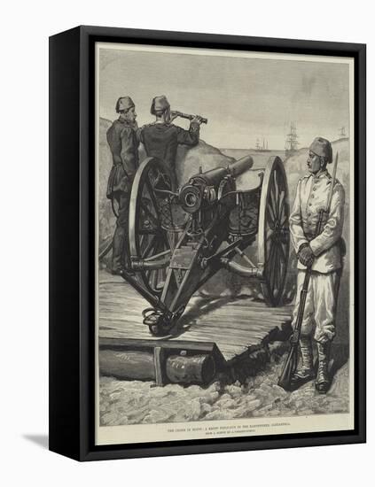 The Crisis in Egypt, a Krupp Field-Gun in the Earthworks, Alexandria-null-Framed Premier Image Canvas