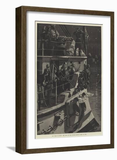 The Crisis in Egypt, the Bows of One of Her Majesty's Ships of War-William Heysham Overend-Framed Giclee Print