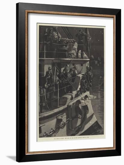 The Crisis in Egypt, the Bows of One of Her Majesty's Ships of War-William Heysham Overend-Framed Giclee Print