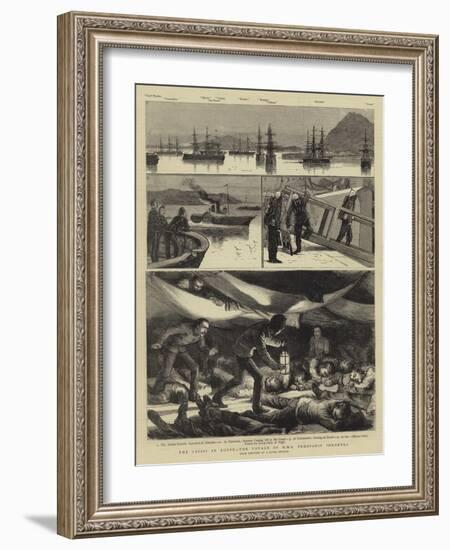 The Crisis in Egypt, the Voyage of HMS Troopship Orontes-null-Framed Giclee Print