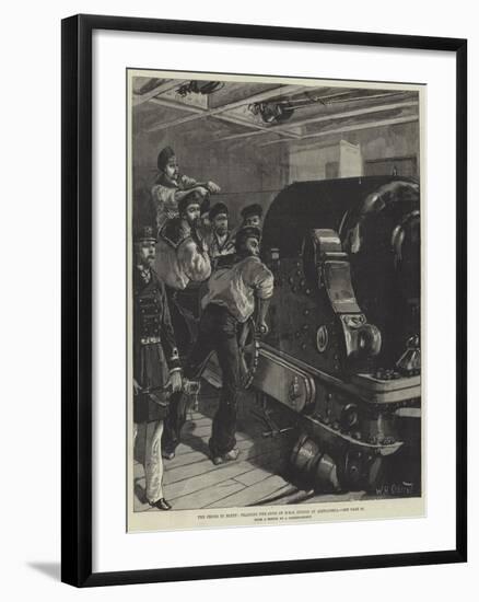 The Crisis in Egypt, Training the Guns of HMS Sultan at Alexandria-William Heysham Overend-Framed Giclee Print