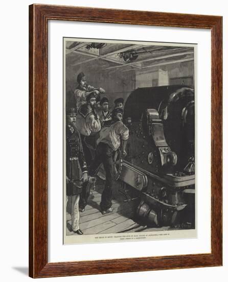 The Crisis in Egypt, Training the Guns of HMS Sultan at Alexandria-William Heysham Overend-Framed Giclee Print