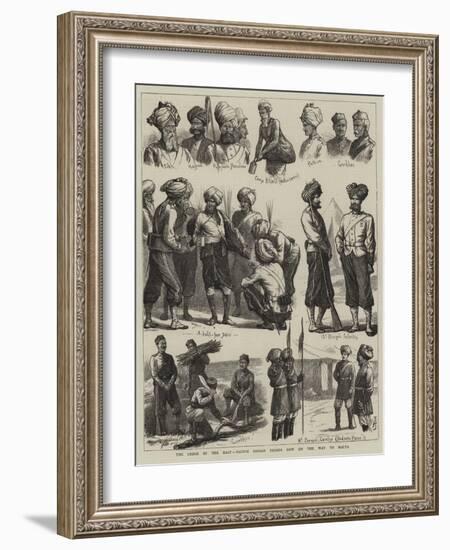 The Crisis in the East, Native Indian Troops Now on the Way to Malta-Harry Hamilton Johnston-Framed Giclee Print