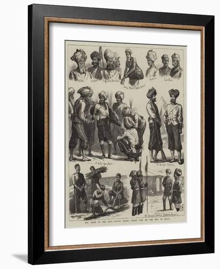 The Crisis in the East, Native Indian Troops Now on the Way to Malta-Harry Hamilton Johnston-Framed Giclee Print