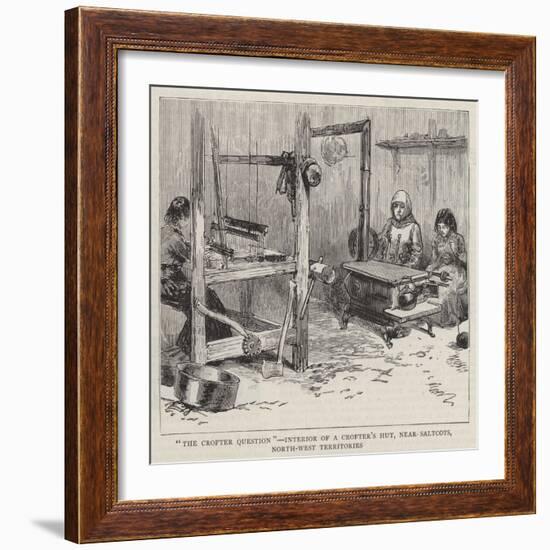 The Crofter Question, Interior of a Crofter's Hut, Near Saltcots, North-West Territories-null-Framed Giclee Print