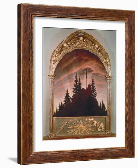 The Cross in the Mountains, 1808 (For the Private Chapel of the Earl Von Thun in Tetschen)-Caspar David Friedrich-Framed Giclee Print