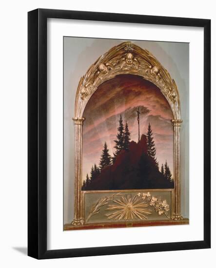 The Cross in the Mountains, 1808 (For the Private Chapel of the Earl Von Thun in Tetschen)-Caspar David Friedrich-Framed Giclee Print