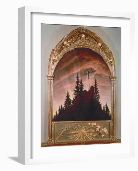 The Cross in the Mountains, 1808 (For the Private Chapel of the Earl Von Thun in Tetschen)-Caspar David Friedrich-Framed Giclee Print