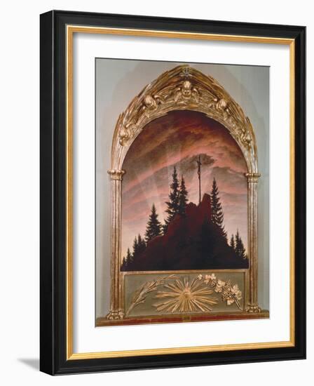 The Cross in the Mountains, 1808 (For the Private Chapel of the Earl Von Thun in Tetschen)-Caspar David Friedrich-Framed Giclee Print