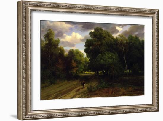 The Crossroads of the Eagle's Nest, Fontainebleau Forest, 1843-44-Charles Francois Daubigny-Framed Giclee Print