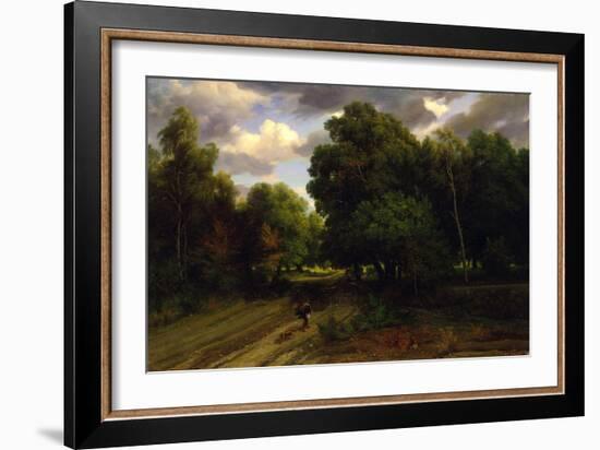 The Crossroads of the Eagle's Nest, Fontainebleau Forest, 1843-44-Charles Francois Daubigny-Framed Giclee Print