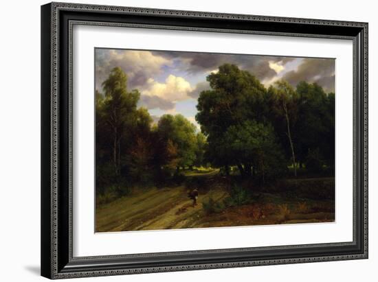 The Crossroads of the Eagle's Nest, Fontainebleau Forest, 1843-44-Charles Francois Daubigny-Framed Giclee Print