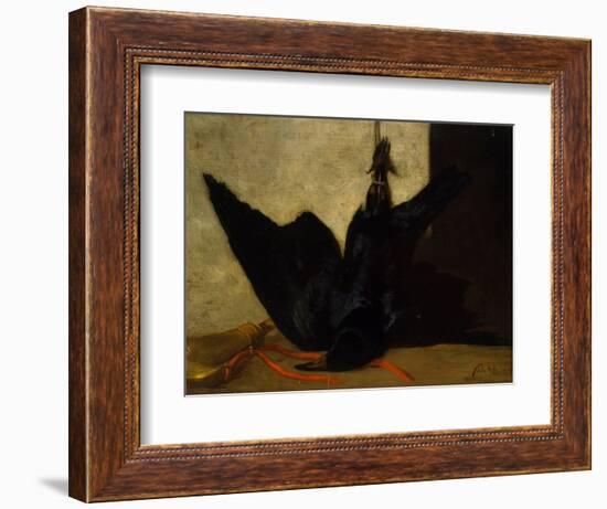 The Crow, 1849 (Oil on Panel)-Francois Bonvin-Framed Giclee Print