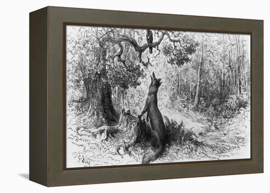 The Crow and the Fox, from "Fables" by Jean de La Fontaine-Gustave Doré-Framed Premier Image Canvas