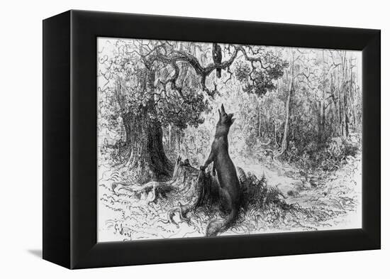 The Crow and the Fox, from "Fables" by Jean de La Fontaine-Gustave Doré-Framed Premier Image Canvas