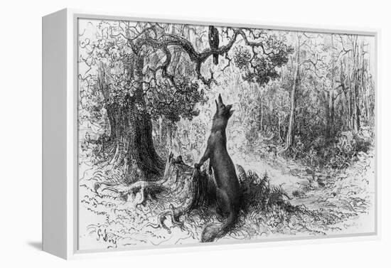 The Crow and the Fox, from "Fables" by Jean de La Fontaine-Gustave Doré-Framed Premier Image Canvas