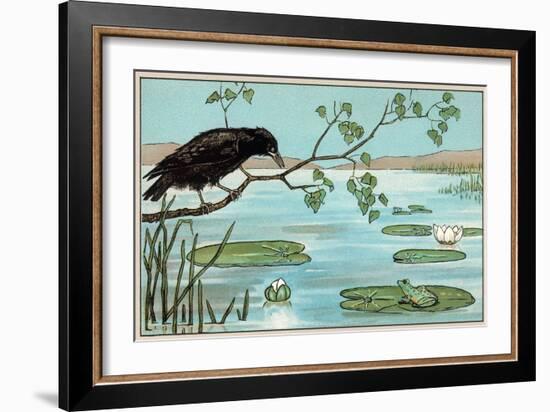 The Crow and the Frog-null-Framed Art Print