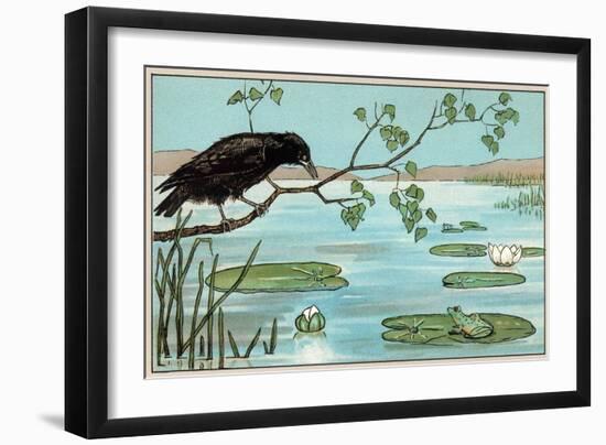 The Crow and the Frog-null-Framed Art Print