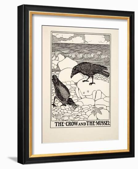 The Crow and the Mussel, from A Hundred Fables of Aesop, Pub.1903 (Engraving)-Percy James Billinghurst-Framed Giclee Print