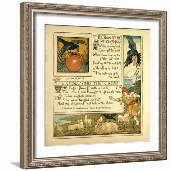 The Crow and the Pitcher the Eagle and the Crow-null-Framed Giclee Print