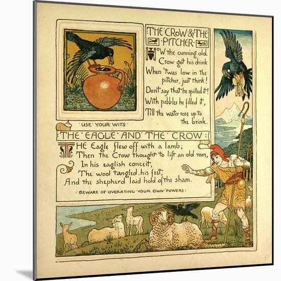 The Crow and the Pitcher the Eagle and the Crow-null-Mounted Giclee Print