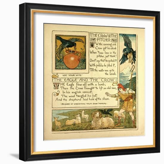 The Crow and the Pitcher the Eagle and the Crow-null-Framed Giclee Print