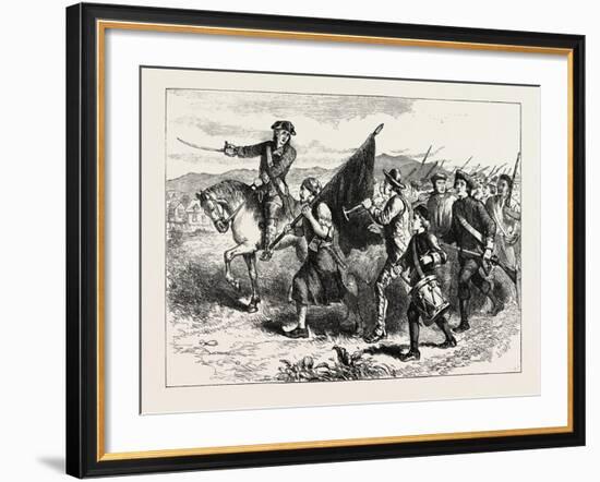 The Crowd at Springfield with the Black Flag, USA, 1870s-null-Framed Giclee Print