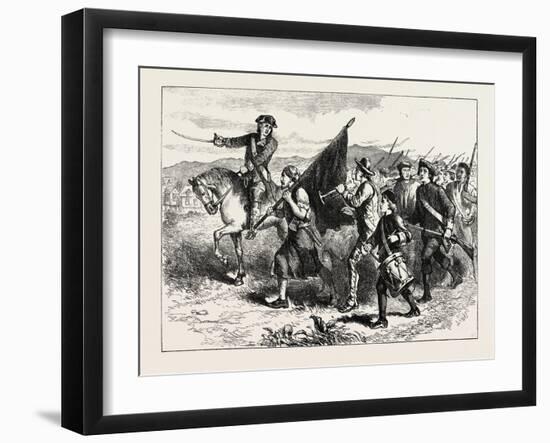 The Crowd at Springfield with the Black Flag, USA, 1870s-null-Framed Giclee Print