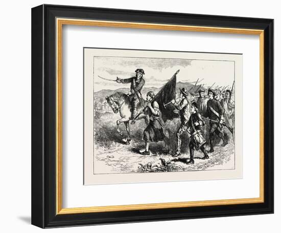 The Crowd at Springfield with the Black Flag, USA, 1870s-null-Framed Giclee Print