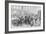 The Crowded Lunch Counter of an American Railroad Station, 1870S-null-Framed Giclee Print