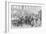 The Crowded Lunch Counter of an American Railroad Station, 1870S-null-Framed Giclee Print