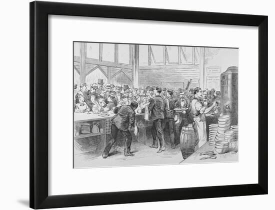 The Crowded Lunch Counter of an American Railroad Station, 1870S-null-Framed Giclee Print