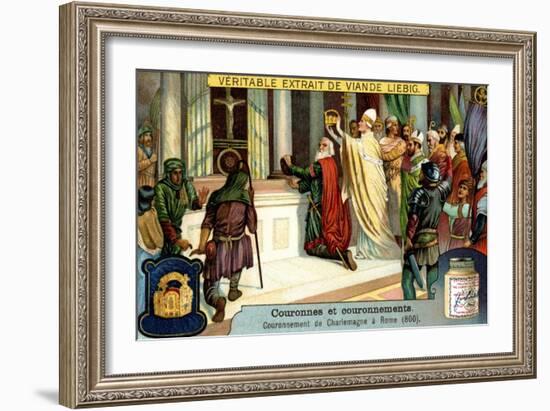 The Crowning of Charlemagne in Rome 800-null-Framed Giclee Print