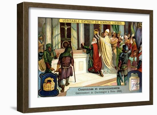 The Crowning of Charlemagne in Rome 800-null-Framed Giclee Print
