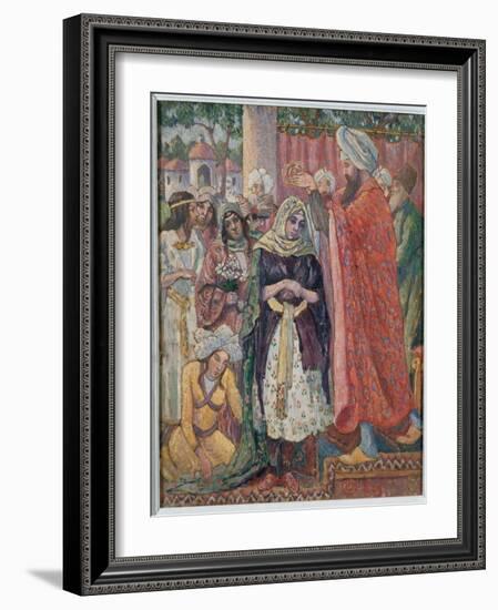 The Crowning of Esther, 1929 (Oil on Canvas)-Lucien Pissarro-Framed Giclee Print