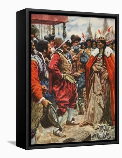 The Crowning of Powhatan-Arthur C. Michael-Framed Premier Image Canvas