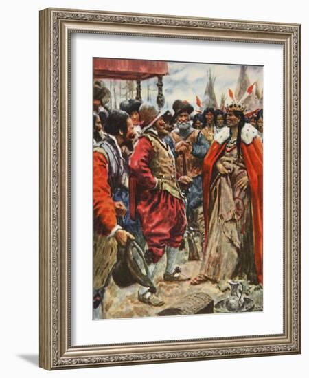 The Crowning of Powhatan-Arthur C. Michael-Framed Giclee Print