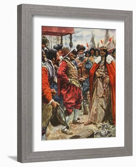 The Crowning of Powhatan-Arthur C. Michael-Framed Giclee Print