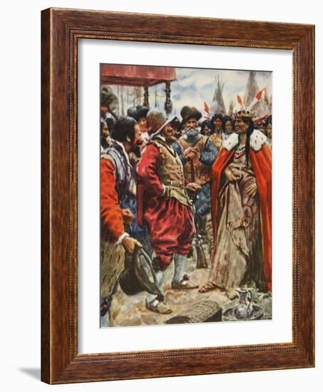 The Crowning of Powhatan-Arthur C. Michael-Framed Giclee Print