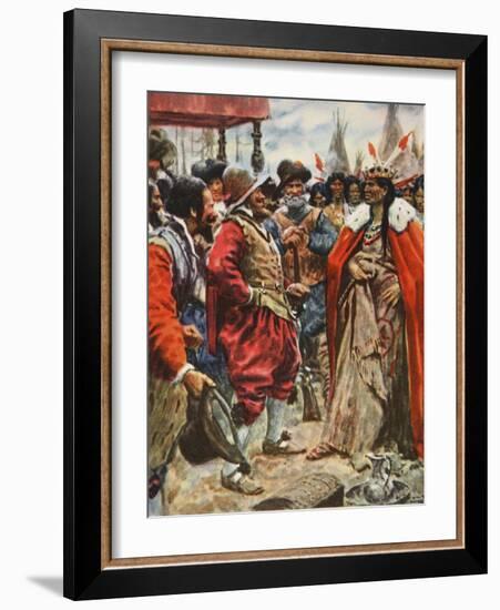 The Crowning of Powhatan-Arthur C. Michael-Framed Giclee Print