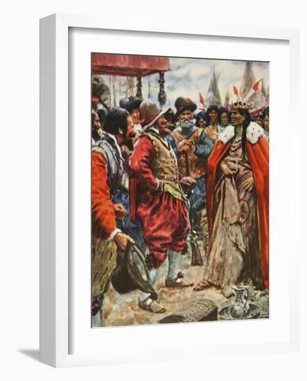 The Crowning of Powhatan-Arthur C. Michael-Framed Giclee Print