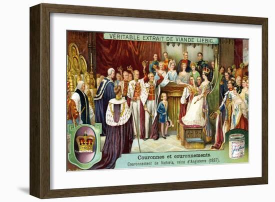 The Crowning of Victoria, Queen of England in 1837-null-Framed Giclee Print