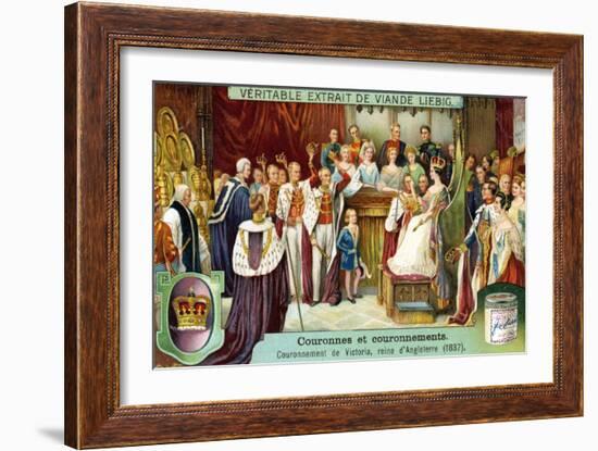 The Crowning of Victoria, Queen of England in 1837-null-Framed Giclee Print