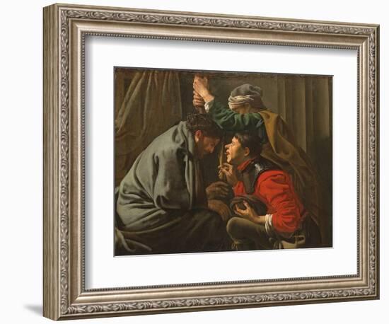 The Crowning with Thorns and the Mocking of Christ (Oil on Canvas)-Hendrick Ter Brugghen-Framed Giclee Print