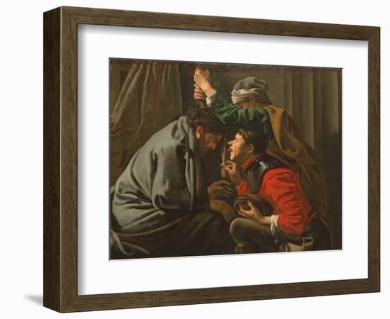 The Crowning with Thorns and the Mocking of Christ (Oil on Canvas)-Hendrick Ter Brugghen-Framed Giclee Print