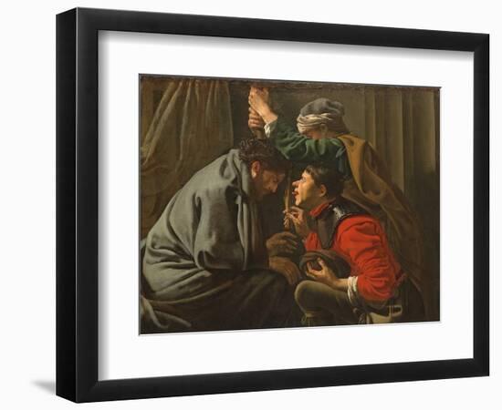 The Crowning with Thorns and the Mocking of Christ (Oil on Canvas)-Hendrick Ter Brugghen-Framed Giclee Print