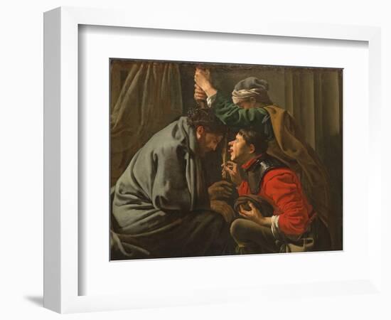 The Crowning with Thorns and the Mocking of Christ (Oil on Canvas)-Hendrick Ter Brugghen-Framed Giclee Print