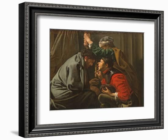 The Crowning with Thorns and the Mocking of Christ (Oil on Canvas)-Hendrick Ter Brugghen-Framed Giclee Print